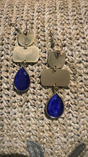 Load image into Gallery viewer, Sapphire Blue Drop Gold Earrings