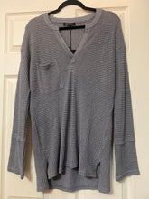 Load image into Gallery viewer, Can’t Wait Charcoal Waffle Long Sleeve Top