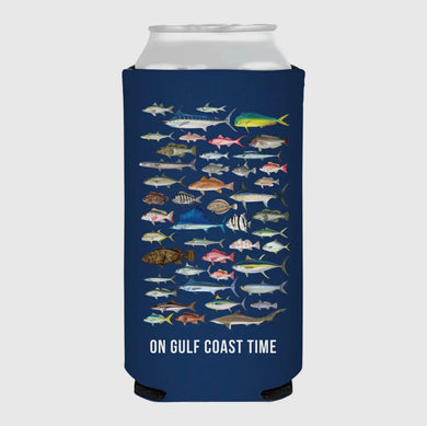 On Gulf Coast Time Fishing Koozie