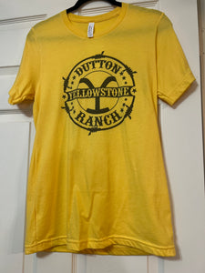 Yellowstone Dutton Ranch Tshirt Golden Yellow