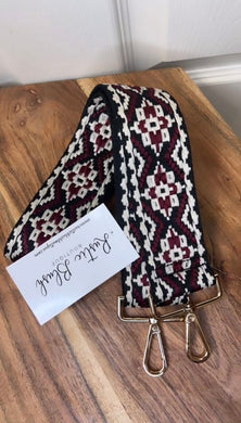 Maroon/Cream Aztec Printed Bag Strap