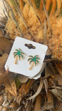 Load image into Gallery viewer, Palm Tree Stud Earrings Gold