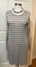 Load image into Gallery viewer, Plan a Trip Olive/Taupe Striped Long Sleeve Dress