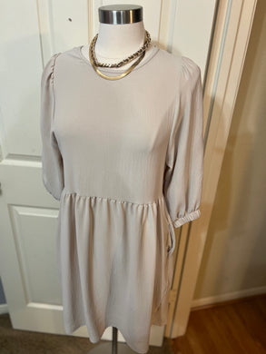 Toes In The Sand Light Beige Babydoll Dress