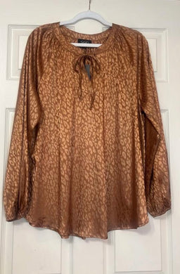 Wild About You Caramel Satin Top