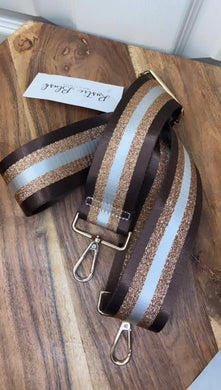 Bronze Glitter Striped Bag Strap