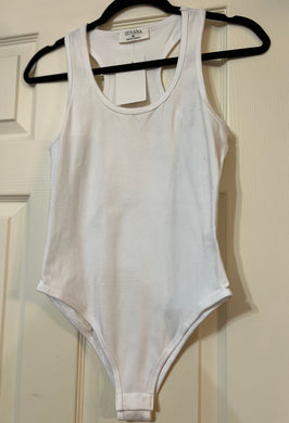 White Racer Back Tank Bodysuit
