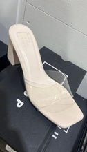 Load image into Gallery viewer, SHU SHOP Gloria Clear Strap Heels Bone