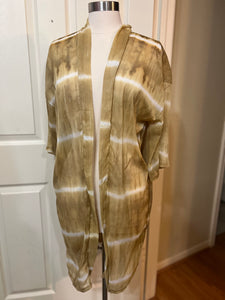 Tropical Sunsets Gold Tie Dye Metallic Kimono