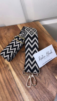 Cream & Black Aztec Bag Strap