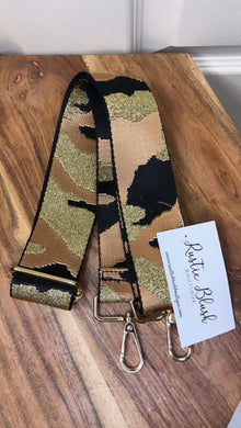 Gold Glitter Camo Bag Strap