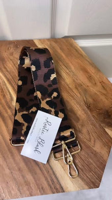 Brown & Gold Leopard Bag Strap