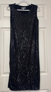A Grand Party Black Side Slit Sequin Dress
