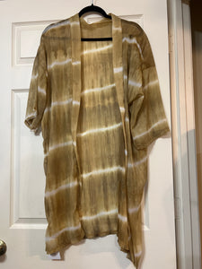 Tropical Sunsets Gold Tie Dye Metallic Kimono