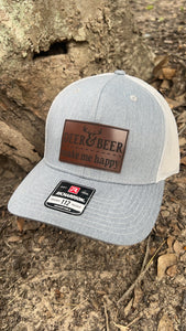 DEER & BEER Make Me Happy Grey Richardson 112 Trucker Cap