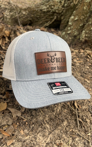 DEER & BEER Make Me Happy Grey Richardson 112 Trucker Cap