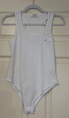 White Racer Back Tank Bodysuit