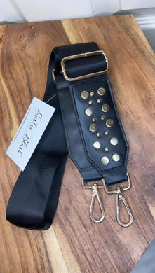 Gold Studded Black Bag Strap
