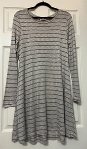Plan a Trip Olive/Taupe Striped Long Sleeve Dress