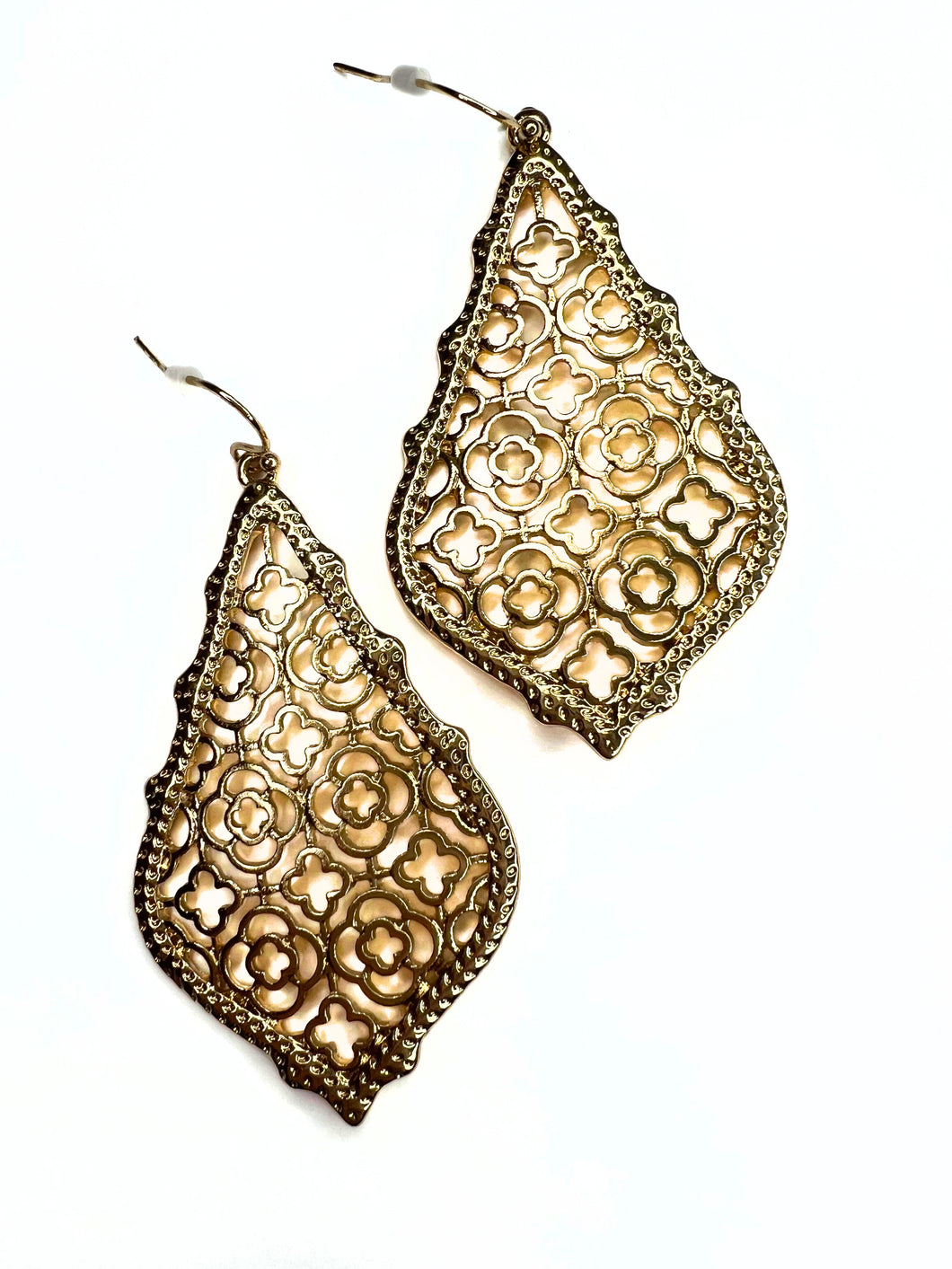 Marquis Printed Teardrop Earrings- Gold