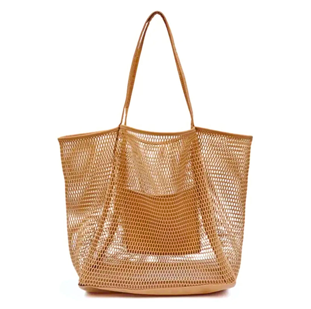The Mesh Beach Tote Tan