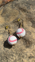 Load image into Gallery viewer, Right Field Baseball Dangle Earrings