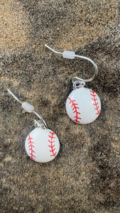 Left Field Baseball Dangle Earrings