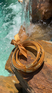 Bronze Glitter Jelly Bracelet Set