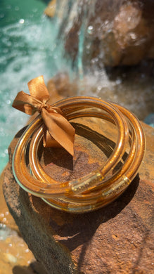Bronze Glitter Jelly Bracelet Set