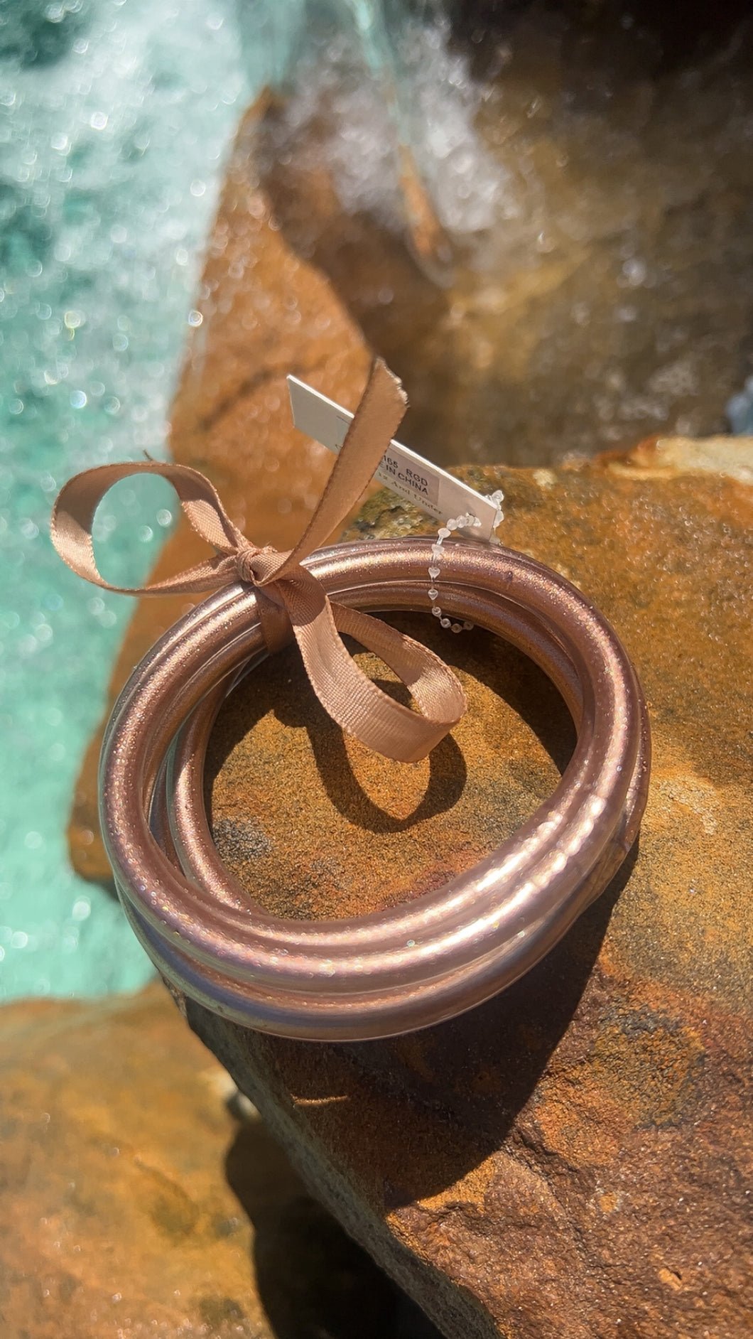 Rose Gold Metallic Jelly Bracelet Set