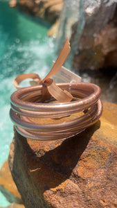 Rose Gold Metallic Jelly Bracelet Set