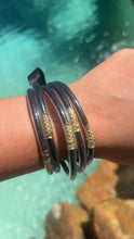 Load image into Gallery viewer, Black Glitter Jelly Bracelet Set
