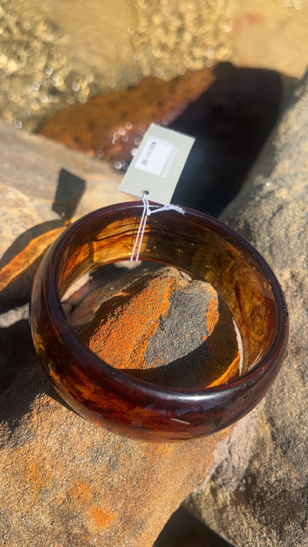 Bali Brown Marble Bangle Bracelet