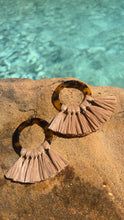 Load image into Gallery viewer, Tortoise Hoop Fringe Earrings