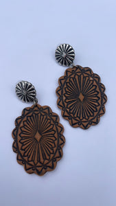 Wild West Aztec Printed Leather Earrings